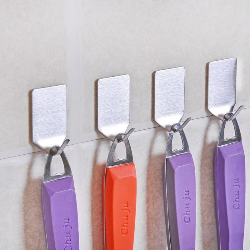 2021 new household self-adhesive stickers self-adhesive metal metal stainless steel wall-mounted hook hanger