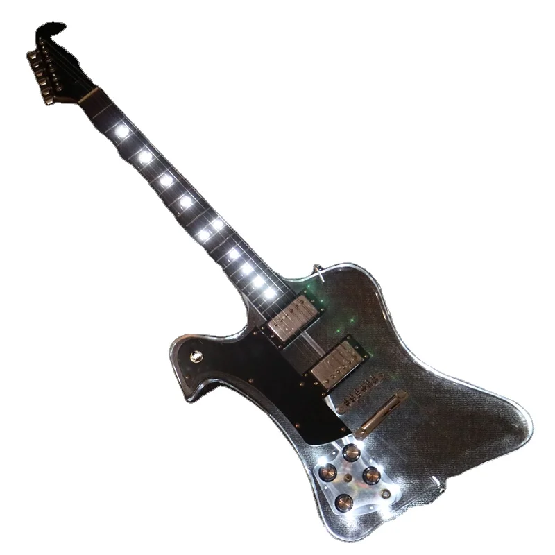 Afanti Music FB series Left hand Acrylic Body Electric guitar with White LED lights (PAG-134)