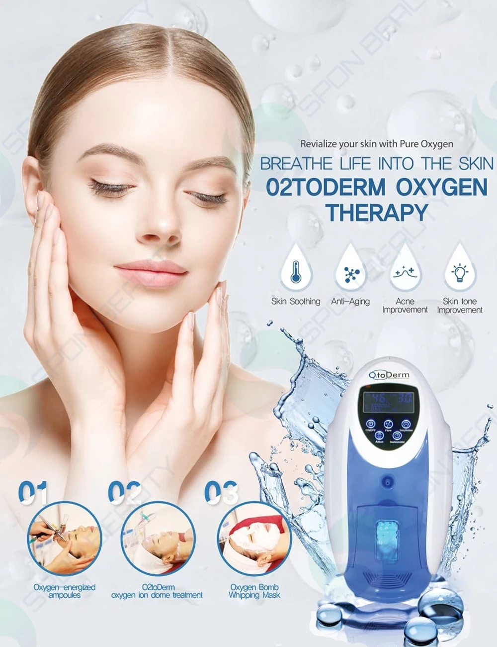 New arrivals Korea o2toderm oxygen facial therapy machine with o2toderm skincare