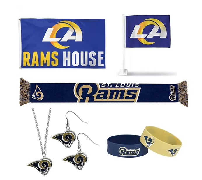 Promotional Product 32 NFL Teams 3*5ft100% Polyester Double-sided Indoor and Outdoor Durable Brass Washers Los Angeles Rams Flag