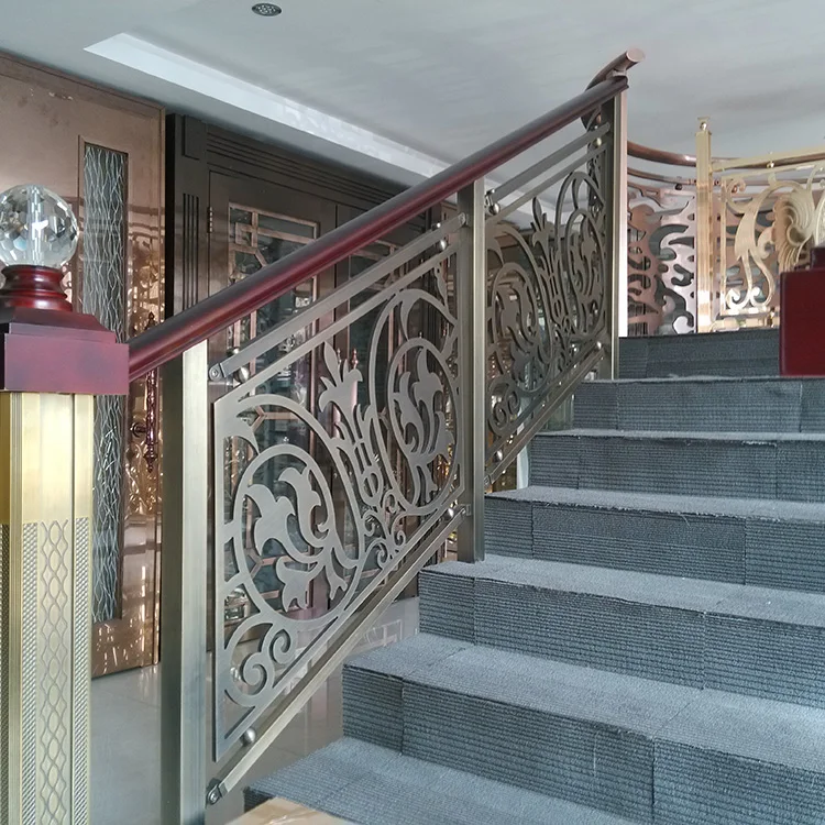 Modern Stainless Steel Villa Stair Railing Luxury Gold Color Handrail for Balcony Iron Balustrades for Home and Hotel