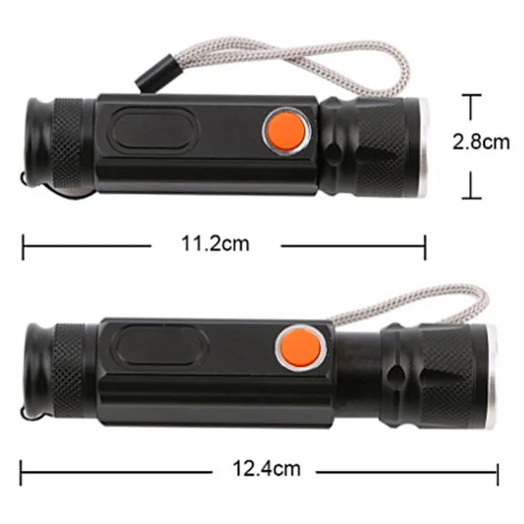 Многофункциональный магнитный мини-фонарик с крючком, 10 Вт, XML T6, водонепроницаемый рабочий USB Перезаряжаемый COB светодиодный фонарик