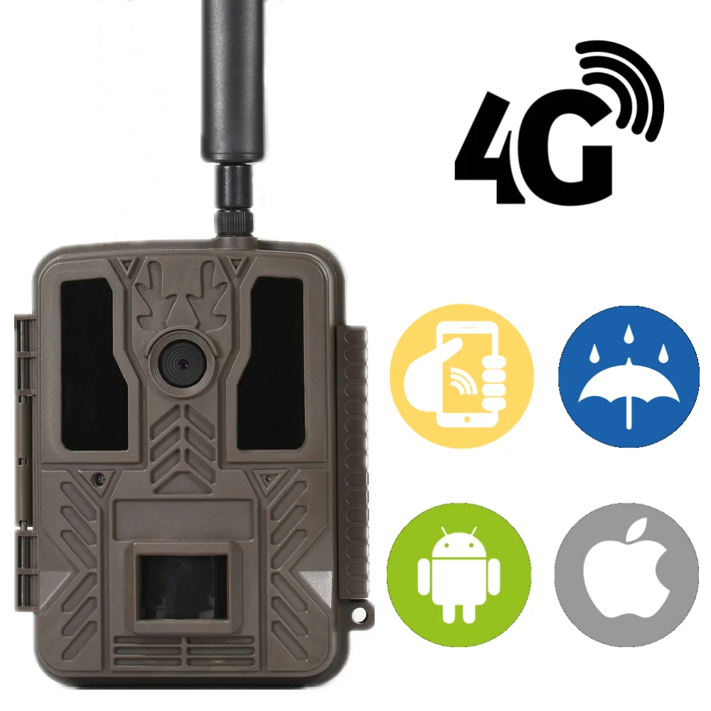 4g Wireless Hunting Cameras MMS GPRS FTP Multi Ways for 36MP Photo Videos Transmission Black IR No Glow Cam