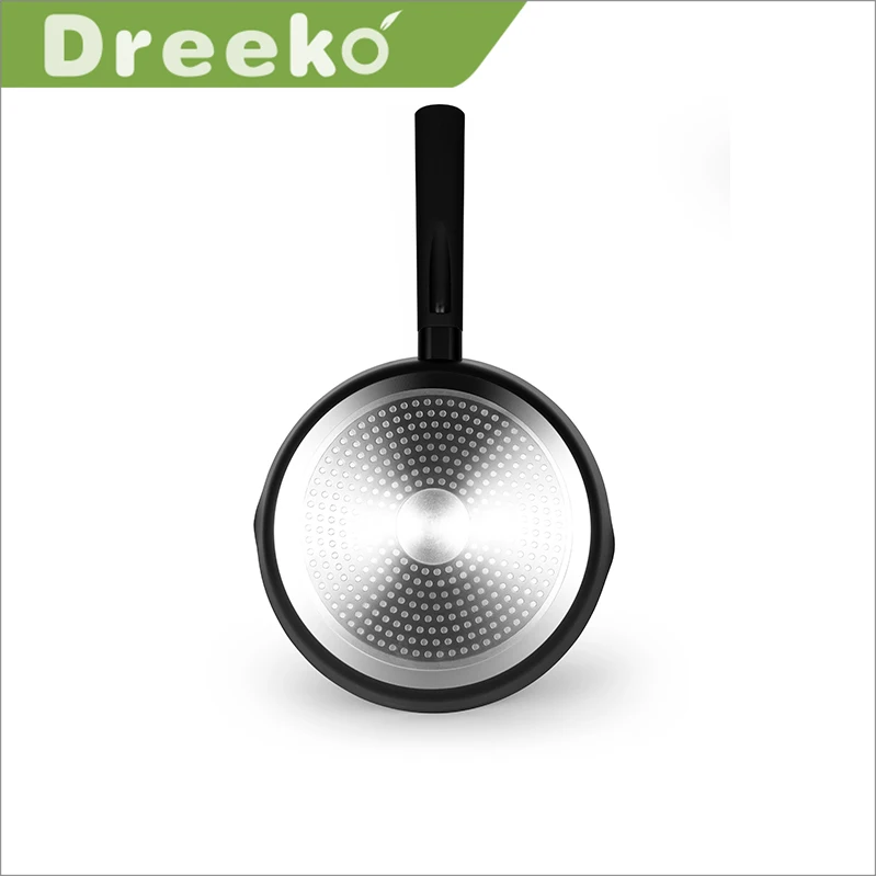 14 pieces new style nonstick aluminum pressed cookware set with red centre thermo signal system