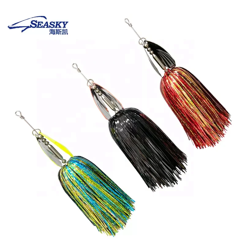 SEASKY 45g Double Blades Large Spoon Swim Bait Saltwater Pike Muskie Fishing Inline Spinner Metal Lure