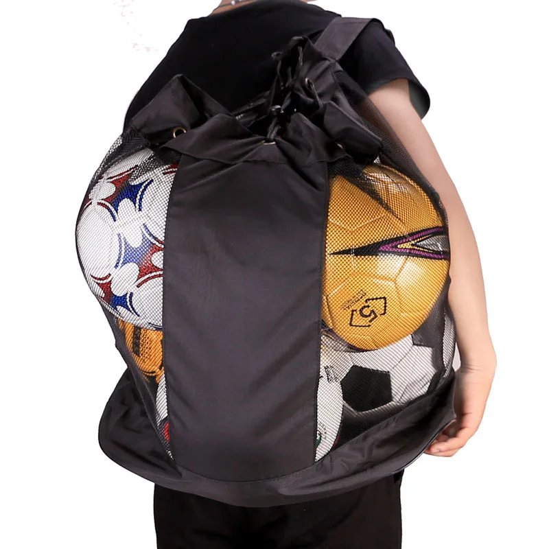 Soccer Football Cord Closure Bag Nylon Mesh 12 Ball Sack Drawstring Soccer Bag
