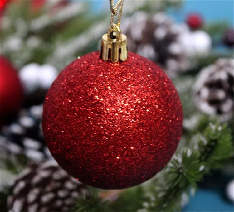 Luxury Round Hanging Christmas Tree Balls Decoration White Plastic Christmas Ball And Tree Ornaments Home Decor 2024