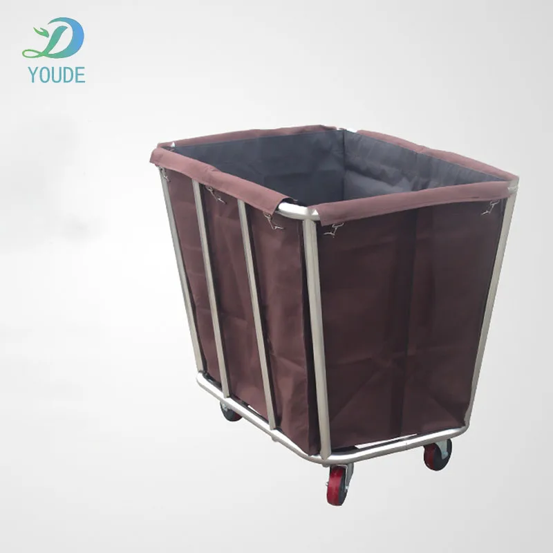 Hotel Storage Cart Hotel Laundry Trolley Room Special Service Cart Oxford Cloth Bag+Stainless Steel Frame Four-wheeled  Trolley