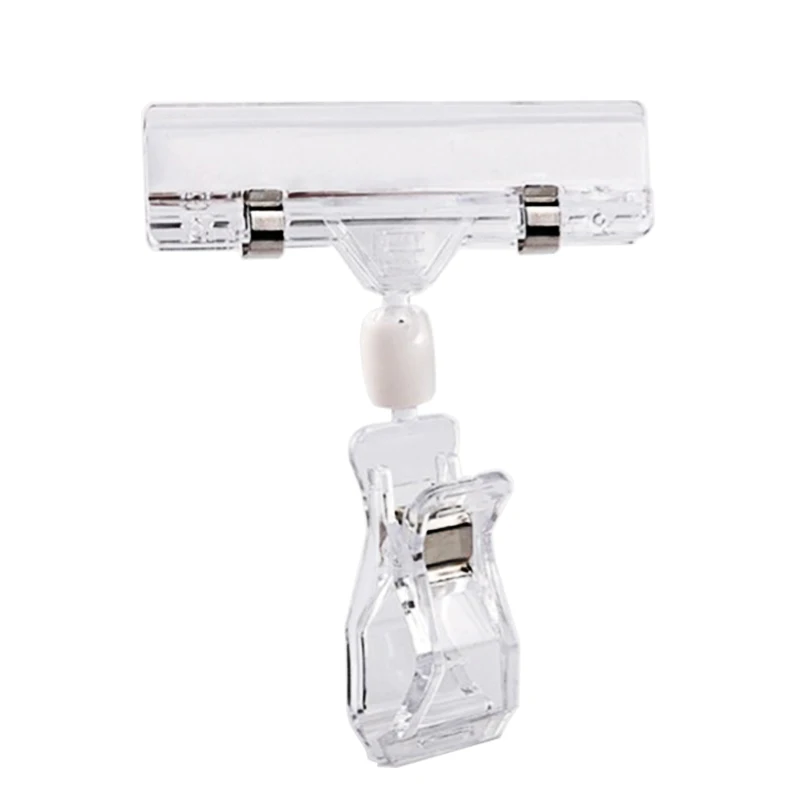 plastic clear pop clips price tag display rack advertise display sign holder store supermarket pos poster stand double clip
