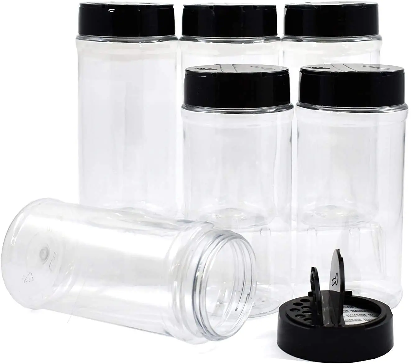 Дешевая пластиковая бутылка для специй с откидной крышкой, банка для приправ с двойной открытой крышкой шейкера