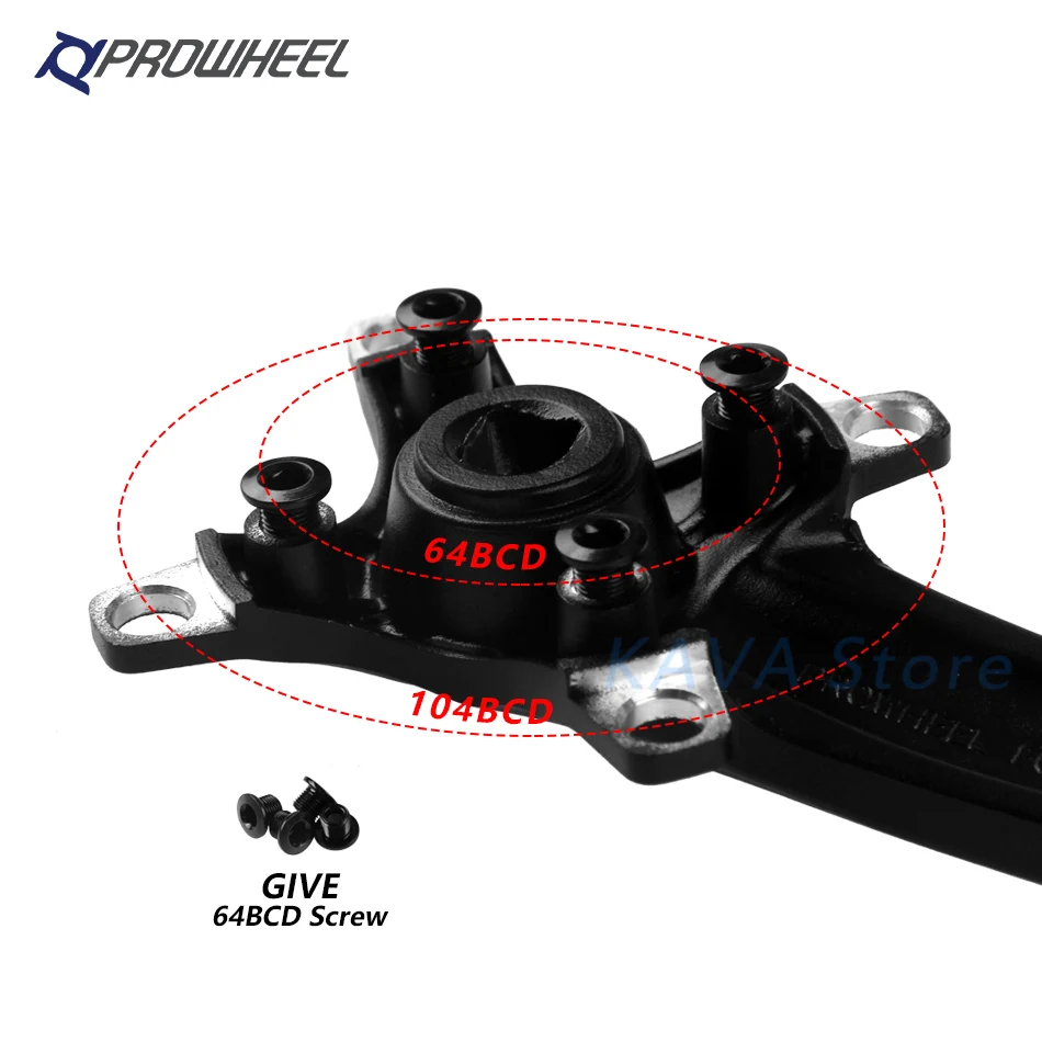  Кривошип Prowheel для горного велосипеда 104BCD квадратное отверстие 170 мм 175 32T 34T 36T 38T круглые Узкие Широкие