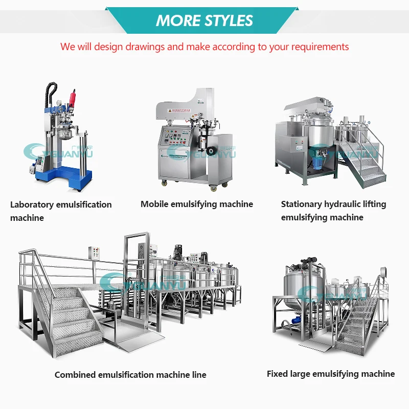 Guanyu Pharmaceutical Emulsifying Mixer Vacuum Emulsifier Mixer Homogenizer For Cosmetic Gynecological Gel Making Machine
