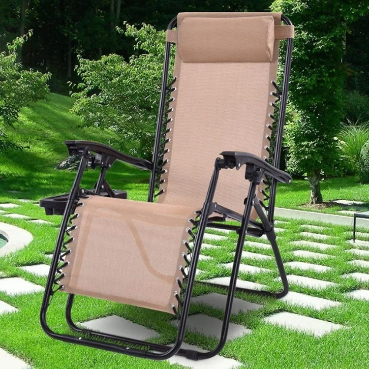 Realsin Wholesale zero gravity lounge chair with pillow and cup holder reclining lounge chairs outdoor sun loungers