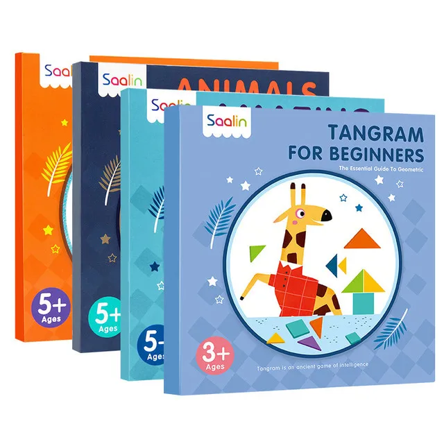 Educational development colorful diy paper seven-piece puzzles of comprehensive for children