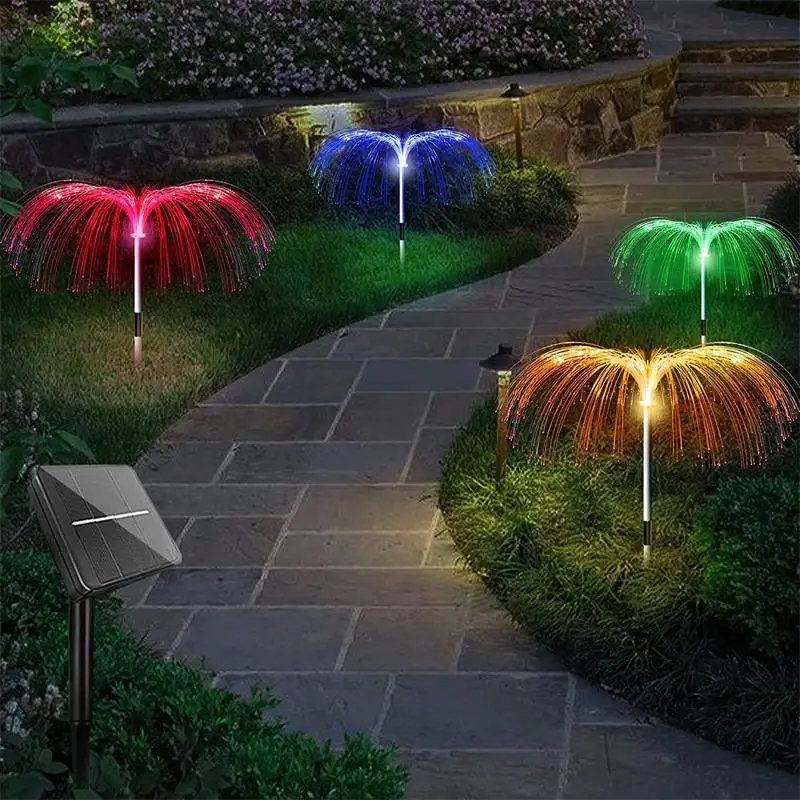 jellyfish light outdoor solar pathway rgbw landscape solar lawn light garden