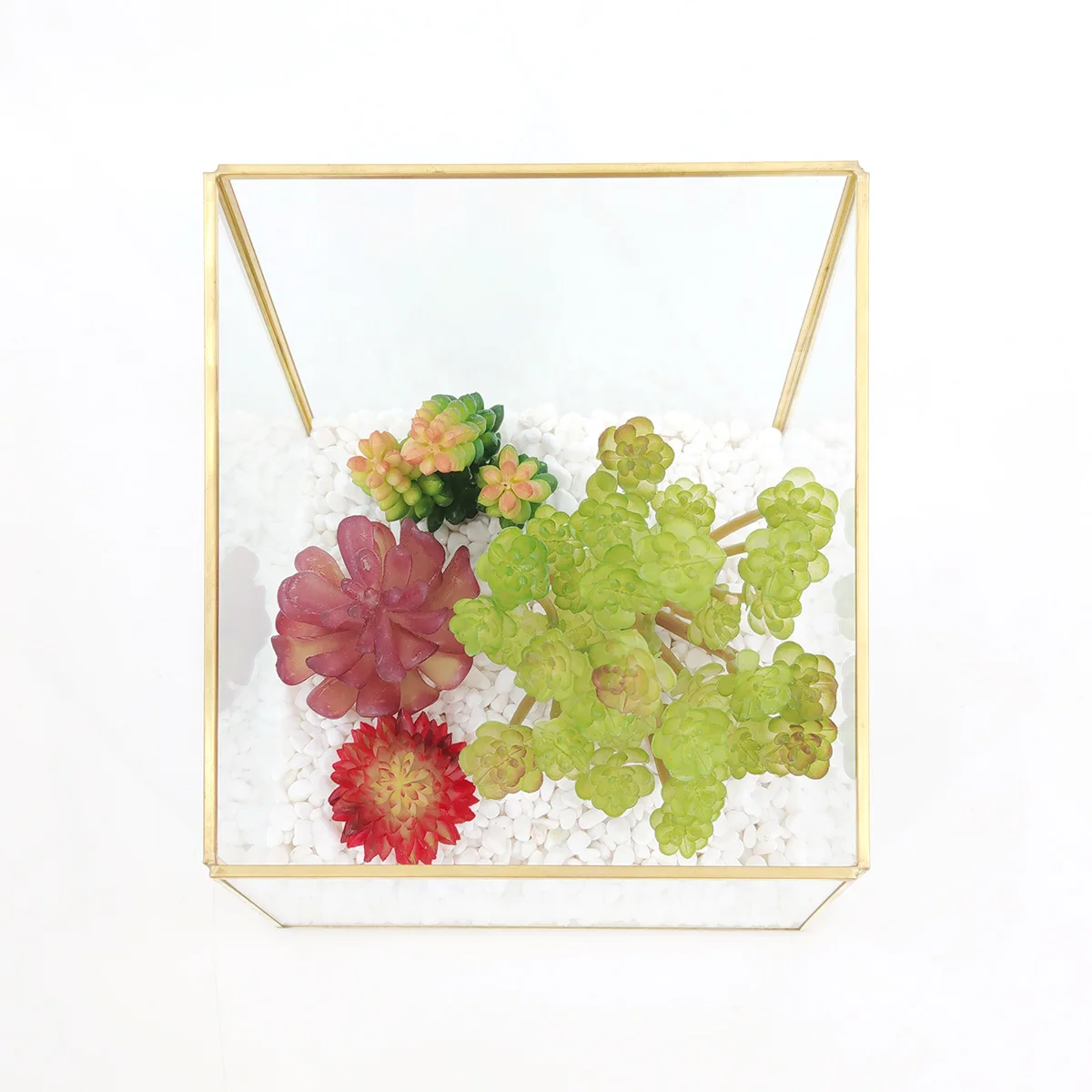 sealed glass terrarium geometric artificial plant terrarium glass vases