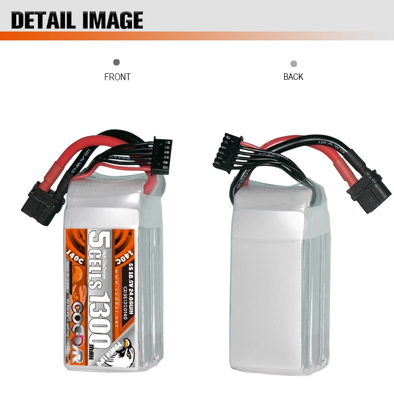 CODDAR RC LiPo Battery 5S 1300MAH 18.5V 140C XT60 FPV Drone Helicopter RC Racing Packs