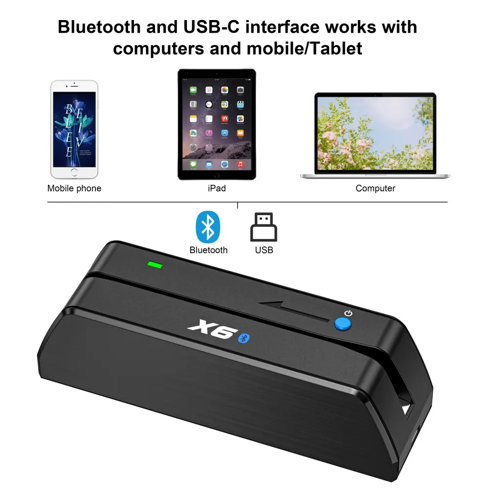 
Factory manufacturing wholesale price MSRX6 MSRX6BT with wireless Magnetic Card Reader Writer USB Type C HiCo Loco All 3 Tracks 