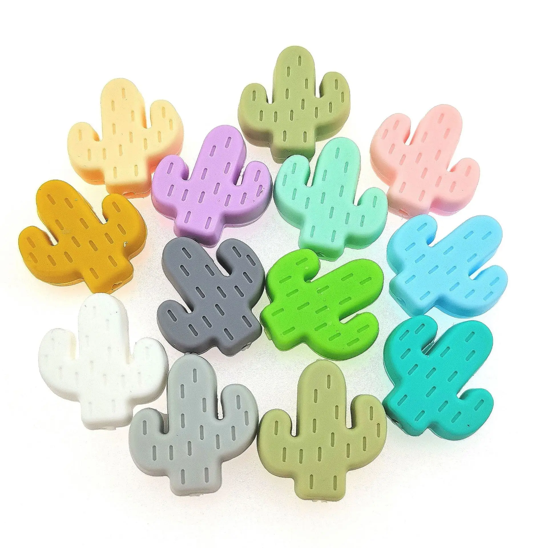 Bracelet Wholesale Teething Focal Character New Letter Wristlet Cactus Keychain Custom Silicone Beads For Pen Jewelry Making