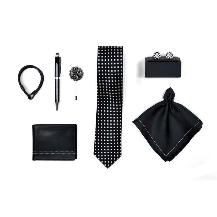 2021 лучшие продажи носовые платки оптом носки & Tieclip Giftset синяя волна точка мужчины галстук