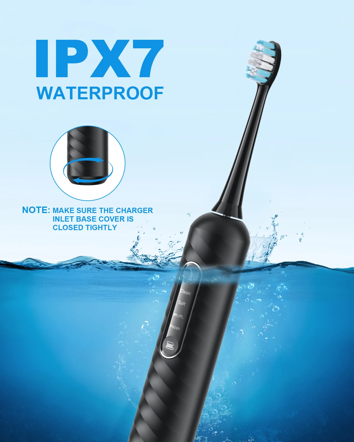 Portable Sonic  Innovative 2 in1 Electric Toothbrush for Thorough Flossing and BrushingPerfect for  home use