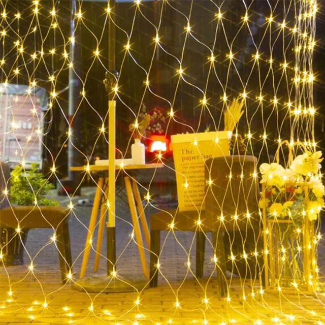 3meter x 2m Led Fairy Lights Festival Net Mesh String Party Wedding Christmas Lights Outdoor Decoration Holiday Lighting