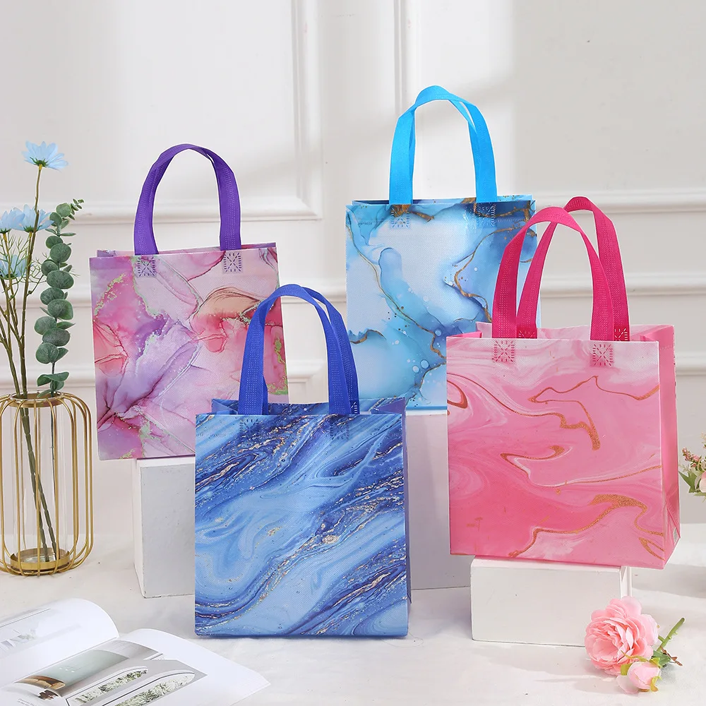 Reusable environmentally friendly non-woven bags custom logo fabric color shopping bags