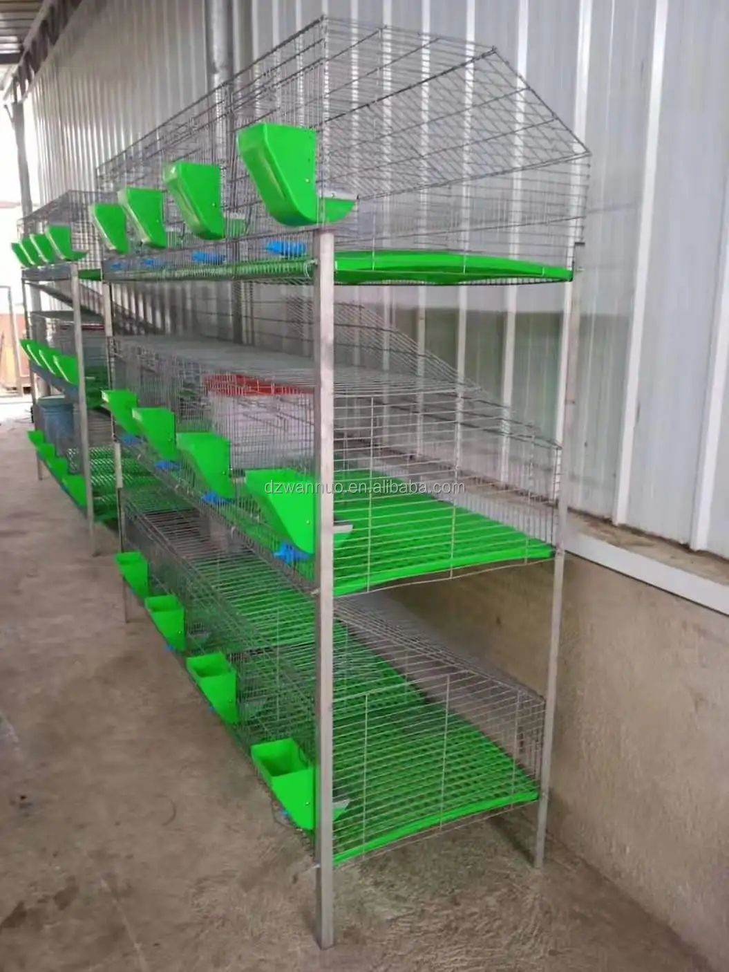 Commercial rabbit farm hot dip galvanized wire 3 tiers 12 door rabbit cage layer automatic rabbit breeding cages in kenya farm