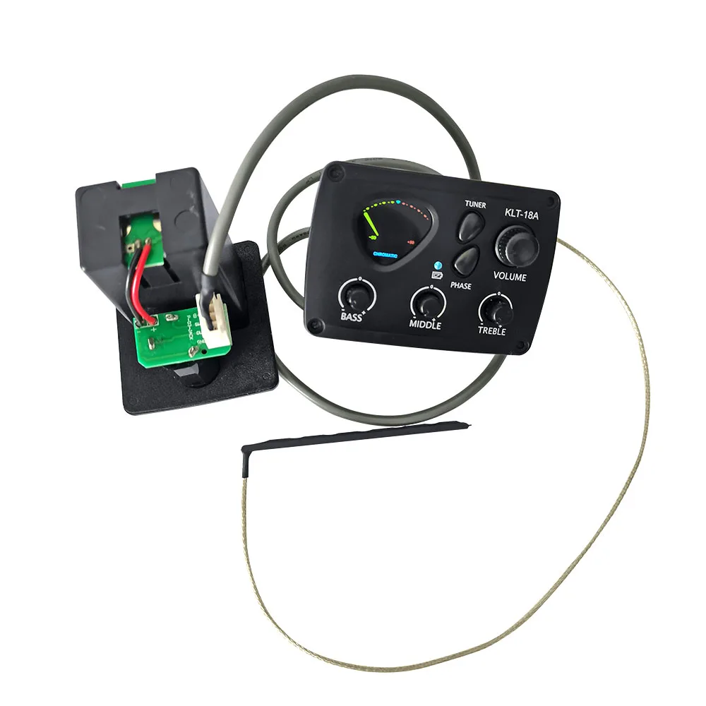 KLT-18A Folk & Classical Acoustic Guitar Pickup Electrical with 12 Sector Tuner for Stringed Instruments Parts & Accessories