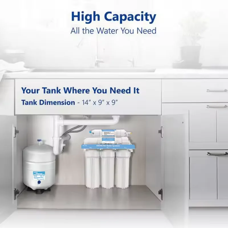 Hikins 3.0Gallon PP Plastic RO Water Pressure Bladder Tank For Drinking Water Storage