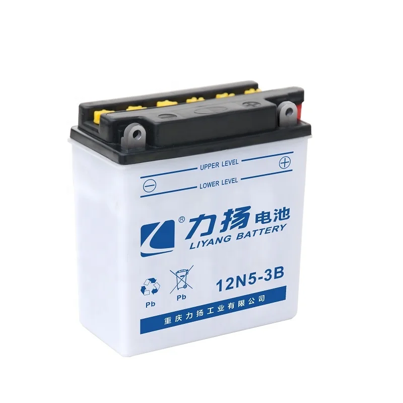 Hot selling high quality 12N5-3B 12v5ah YB5L lead acid aki motorcycle battery