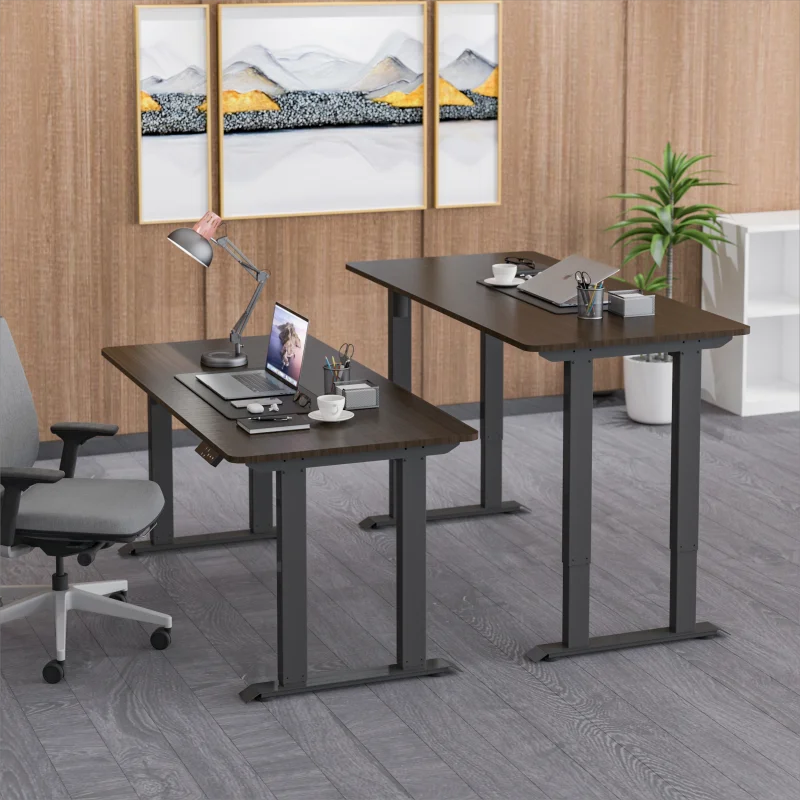 OEM Ergonomic Design Big Size Smart Furniture 2 Motor Sit Stand Office Lift Desk Electric Adjustable 4 Leg Standing Desk Frame