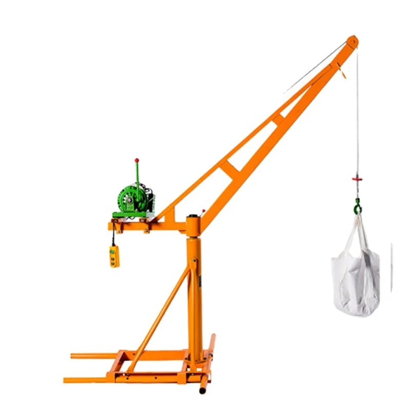 200kg 300kg 500kg Mobile Mini Crane Portable Small Lift Floor Crane Motor Customized Provided 80