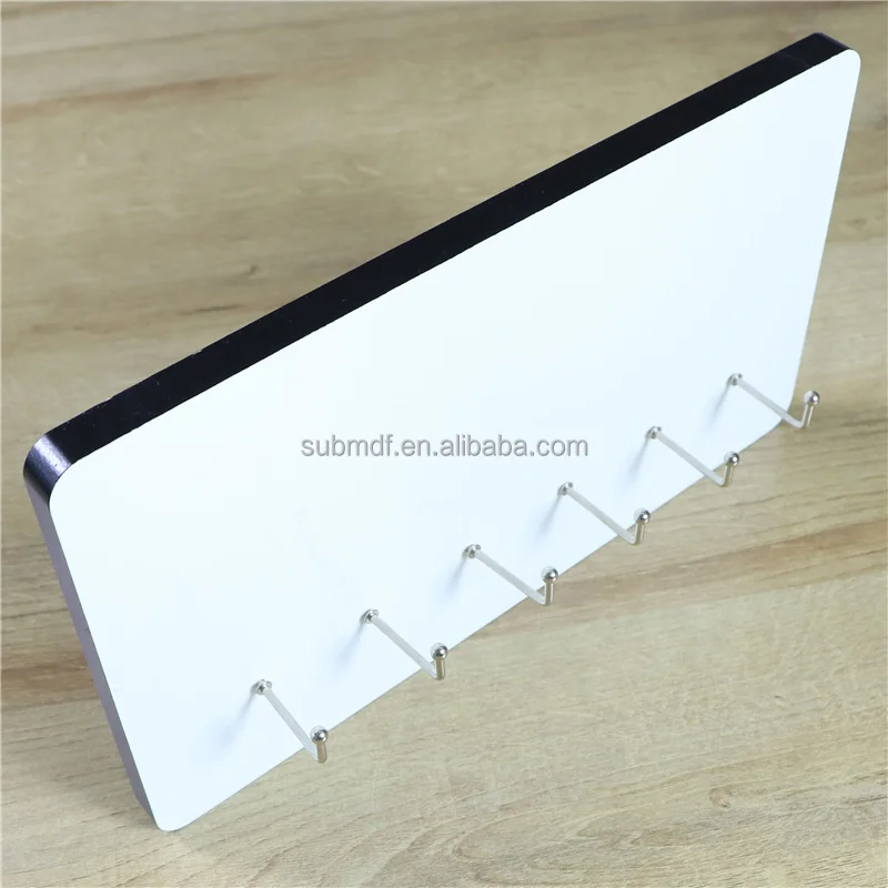 New Design 6 Hook Blank MDF Wood Sublimation key Holder