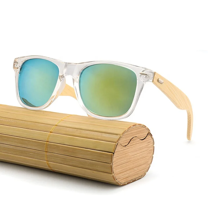 Fashion Wooden Bamboo Sunglasses with Polarized Lenses Squake Large Size Logo Customized  Color Selectable for Men