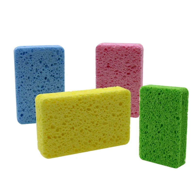 Multicolor Eco Friendly Compressed Cellulose Sponge Magic Biodegradable Kitchen Dish Washing Cleaning Sponge Cloth
