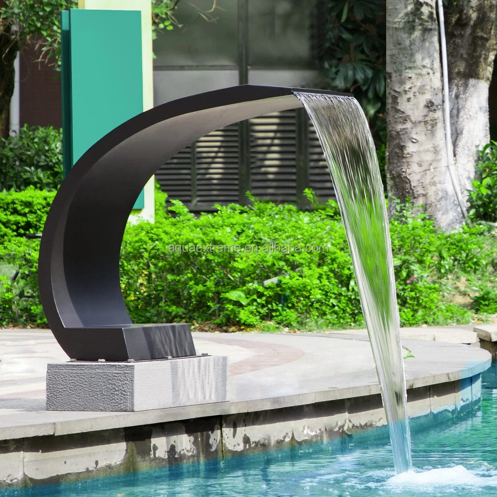 Swimming Pool & Garden Cascade Waterfall 304 Stainless Steel Fountain, Outdoor Spray Water Curtain for Pond, SPA, Garden Decor