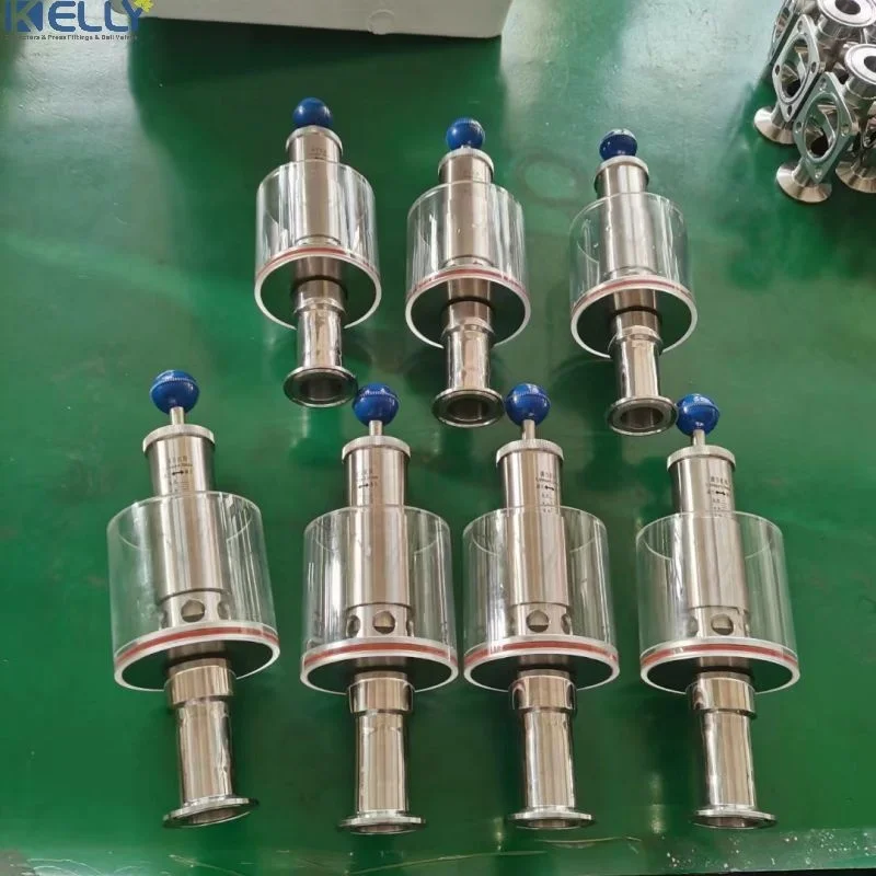 1.5 inch Tri Clamp Adjustable spunding valve with gauge 304/316L Stainless Steel