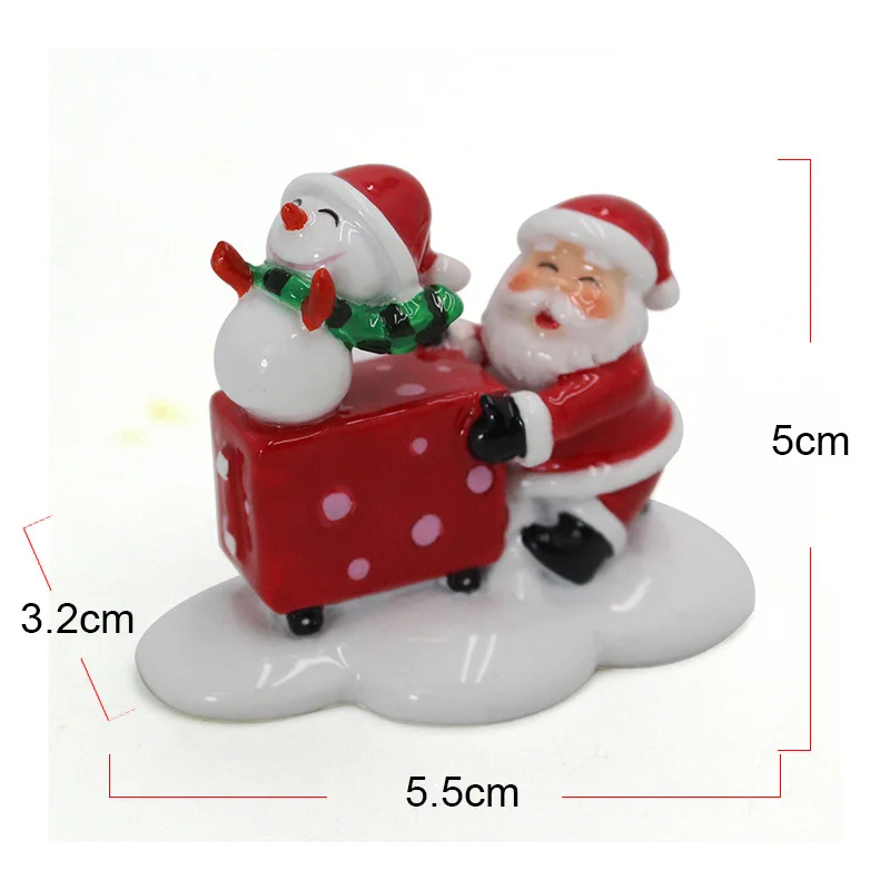 
Christmas resin decorative doll ornaments dolls small gifts decorations creative Santa Claus carts handicraft 