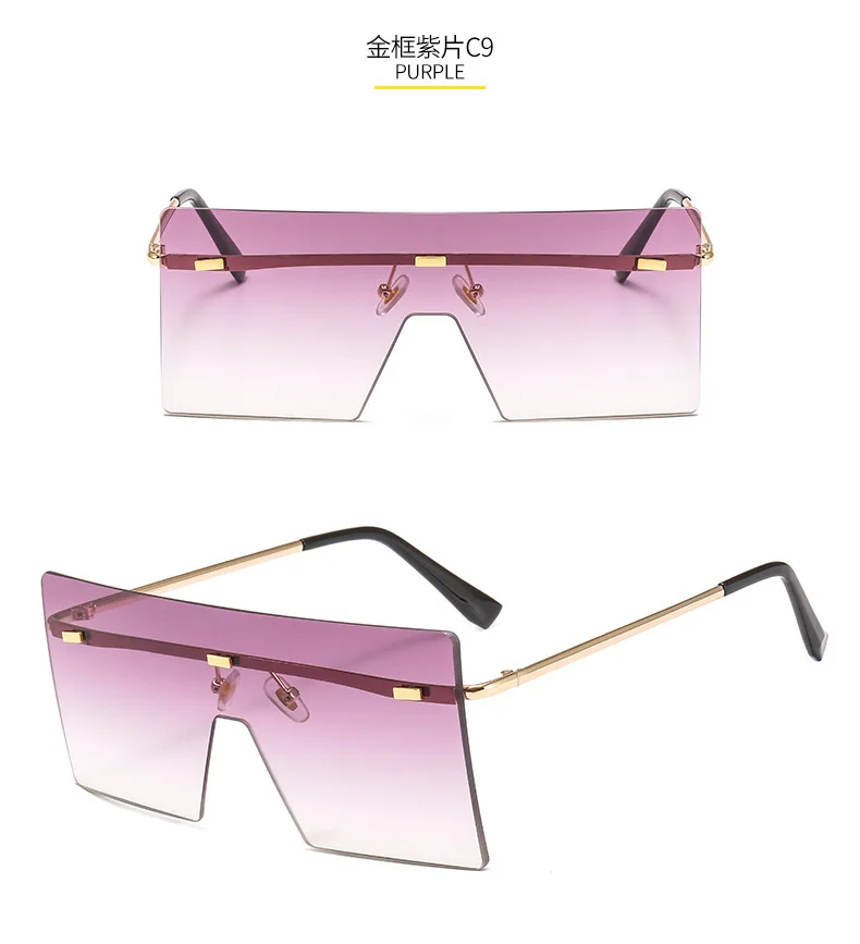 2020 sun glasses women luxury rimless square shade sunglasses lunette de soleil femme