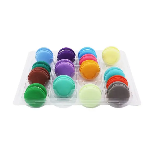 
High Quality Macaron Plastic Packaging For 24 Plastic Macaron Blister Tray With Lid 