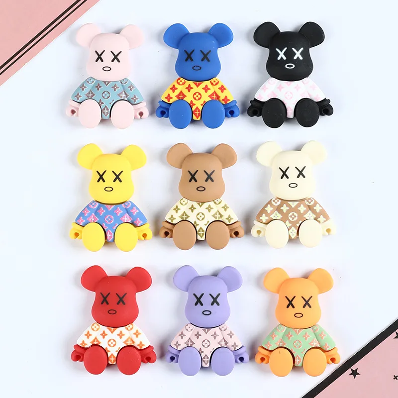 Large Resin Charms Bear 9 Colors Cartoon Big DIY Decor for Phone Case