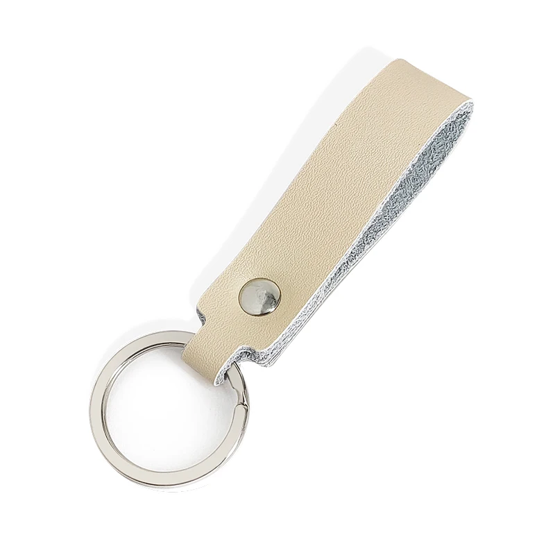 genuine leather keychain small fresh fashion Macaron color light color key chain girl car key pendant gift