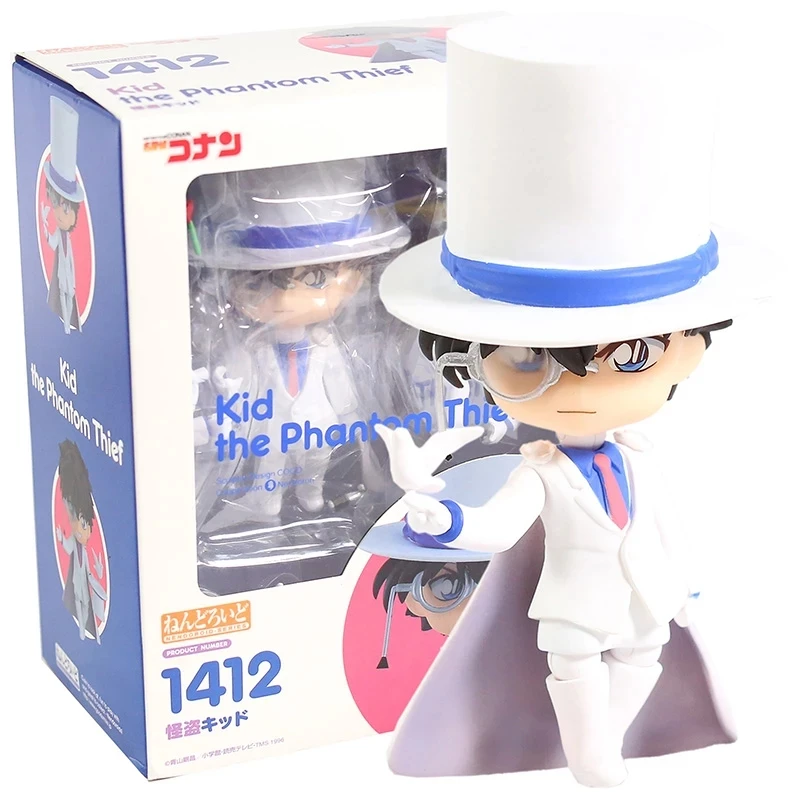 PVC Action Figure Collectible Model Toy 2 Pcs 10CM Nendo Detective Conan Kid the Phantom Thief 1412# Conan Edogawa 803# Action