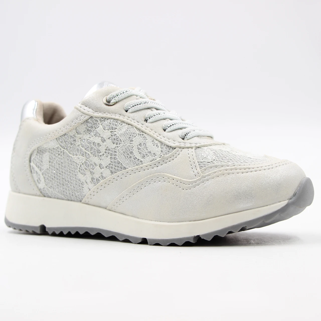 Hot Selling Flower Laces Upper Shiny Pu With Inside Zipper For Kids Girls Running Shoes Sport Casual Sneakers