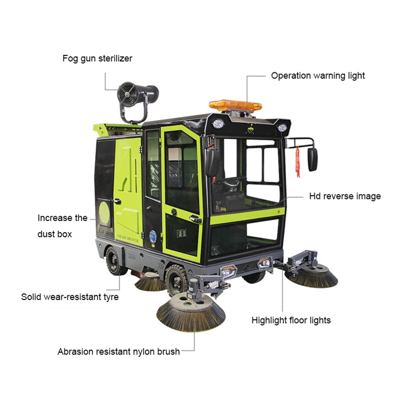 Industrial Road Street Sweeper Cleaning Machine Commercial Road Sweeper Truck Floor Scrubber Sweeping Machine