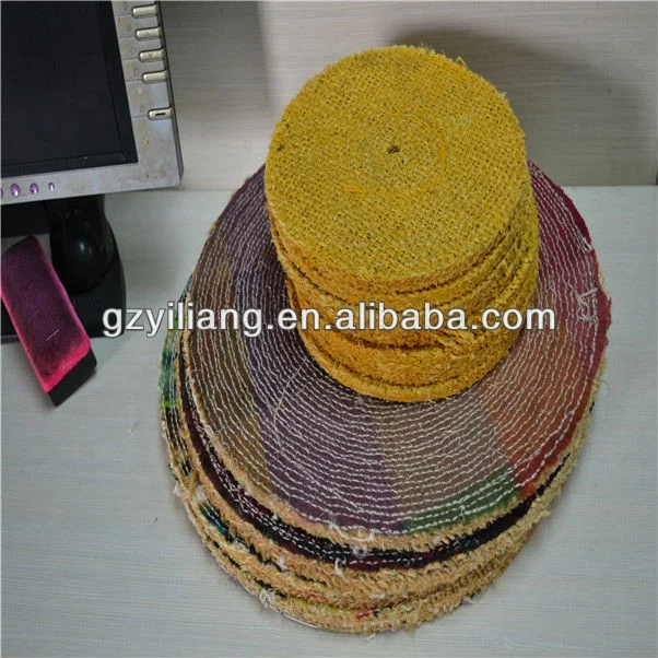 yiliang 400mm Sisal fabric brass buffing wheel Polishing Wheels Pure Sisal Buffing wheels