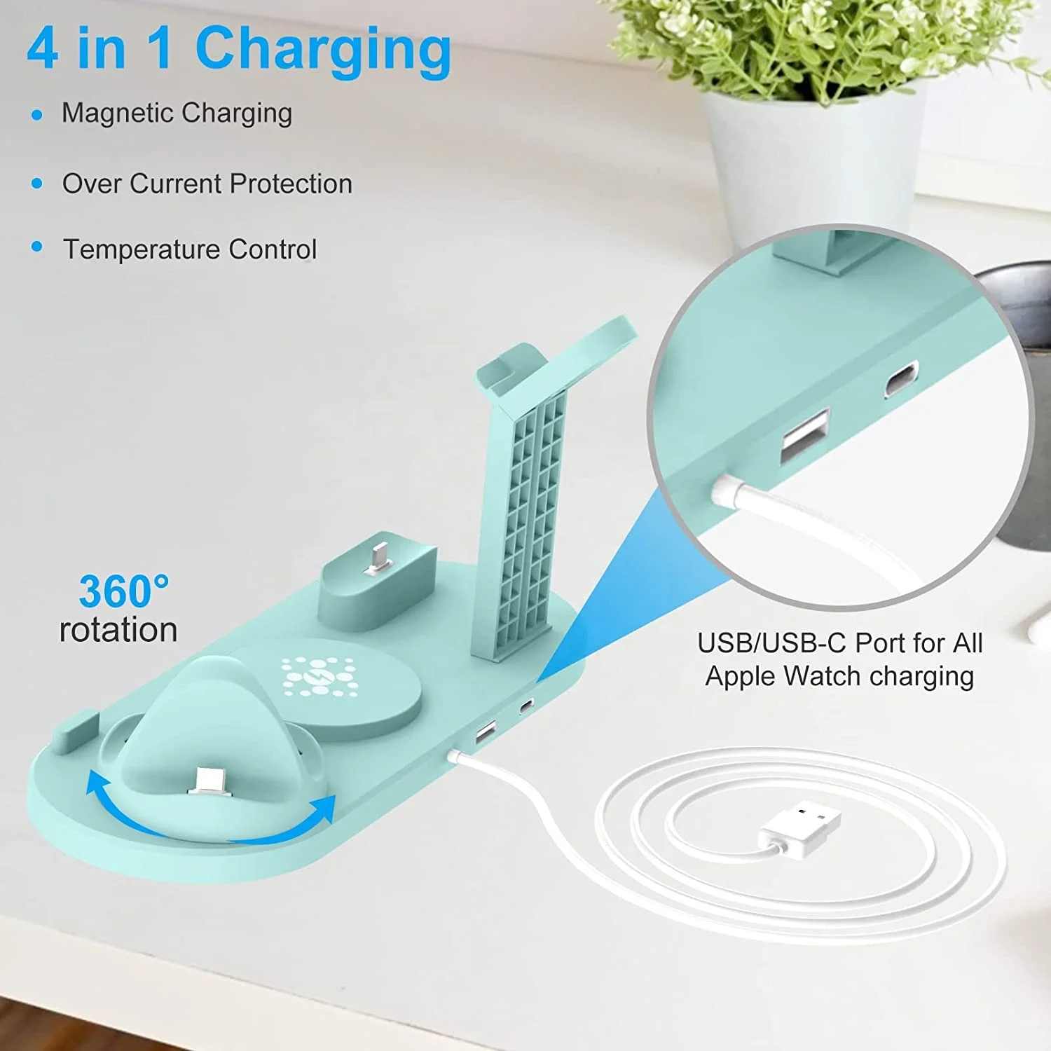 Trending products 2023 new arrivals in use Wireless Charger 4 in 1 Wireless Charging Dock Charging Station Stand