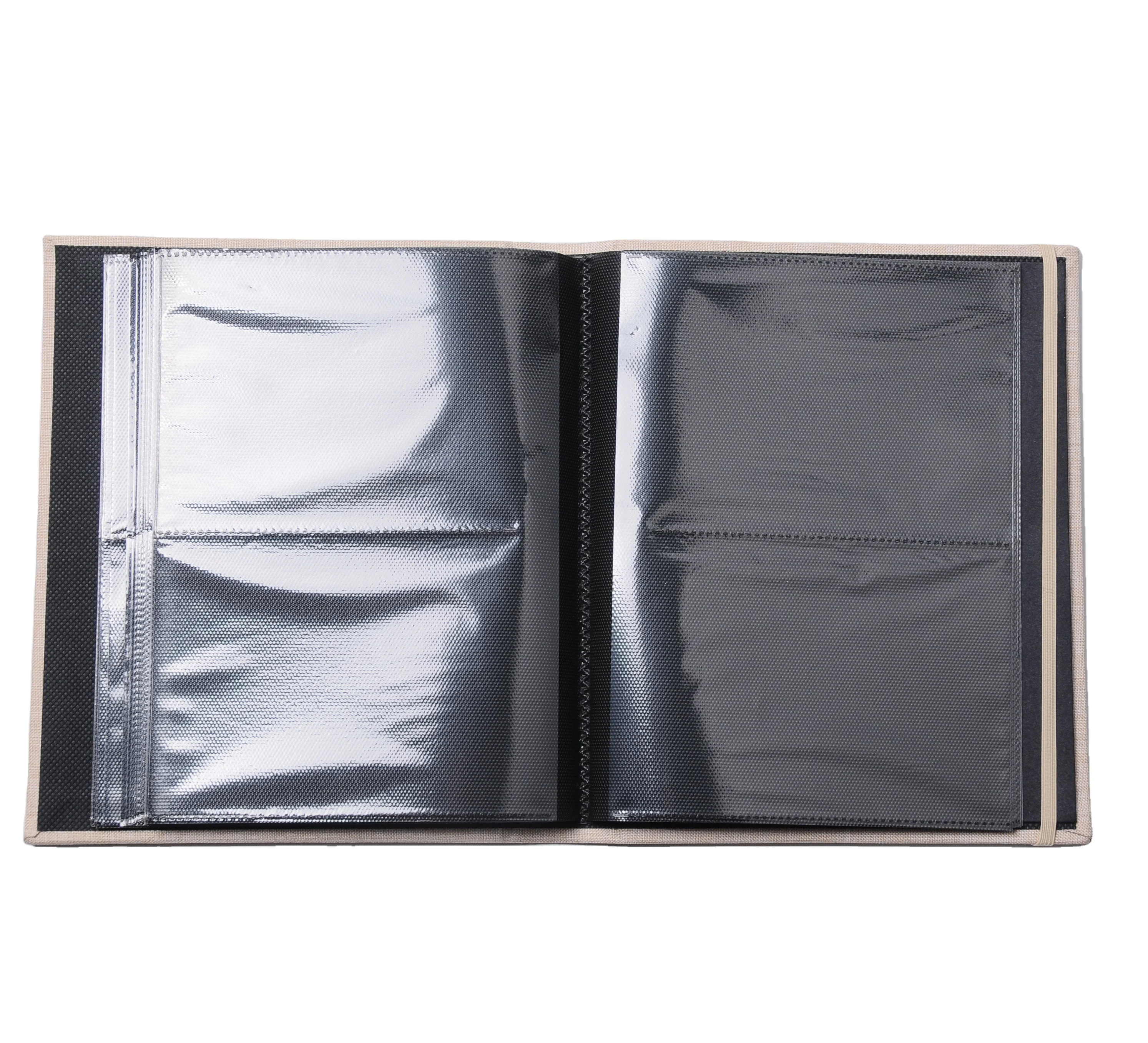 Linen 120 Photos 4x6 Inch  DIY Scrapbook Photo Album  for wedding family with Gold logo