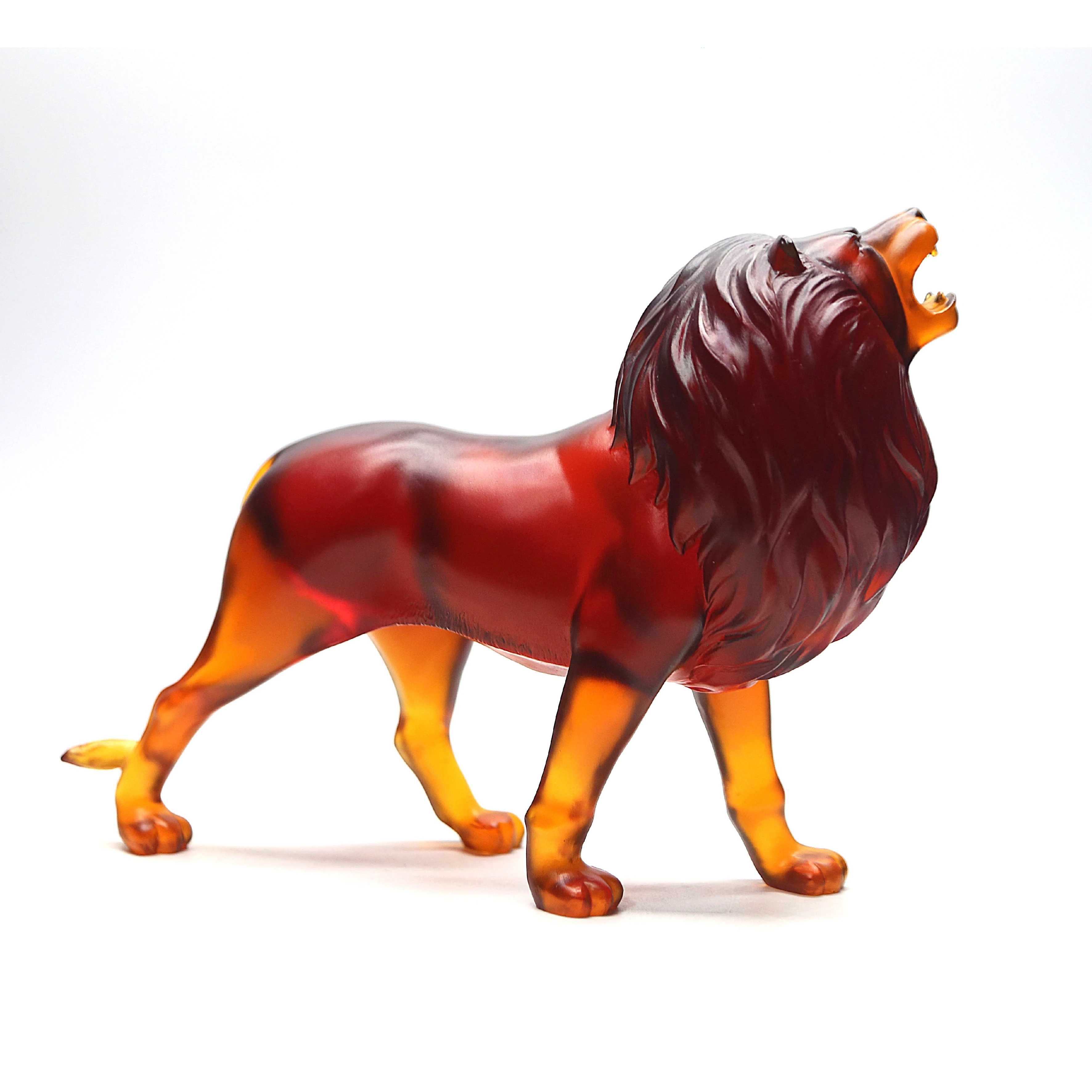 latest Daum style high grade crystal Luxury lion animal figurines for home decoration wedding hotel or office